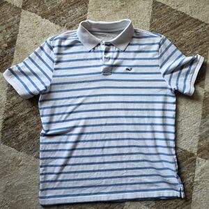 Vineyard Vines Polo with Blue and White Stripes